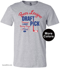 Beer League Draft Pick Hockey Shirt heather gray