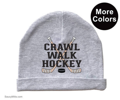 Crawl Walk Hockey Baby Beanie