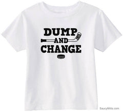 dump and change hockey infant toddler shirt white