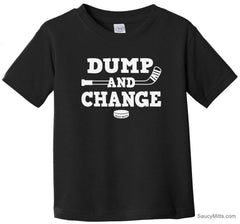 Dump and Change Hockey Toddler Shirt - White black