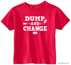 Dump and Change Hockey Toddler Shirt - White red