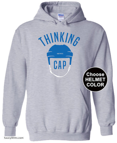 Hockey Helmet Thinking Cap Hoodie