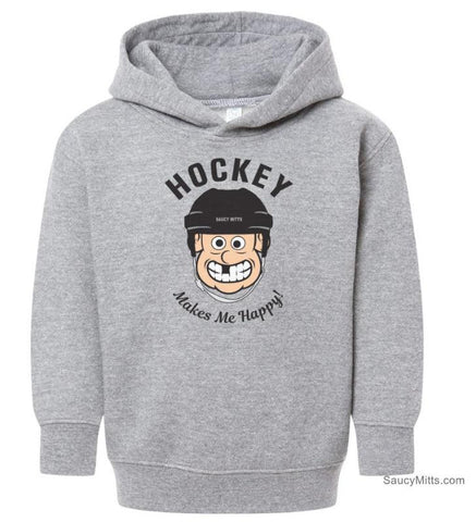 Hockey Makes Me Happy Toddler Hockey Hoodie