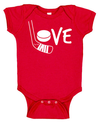 Love Hockey Baby Bodysuit